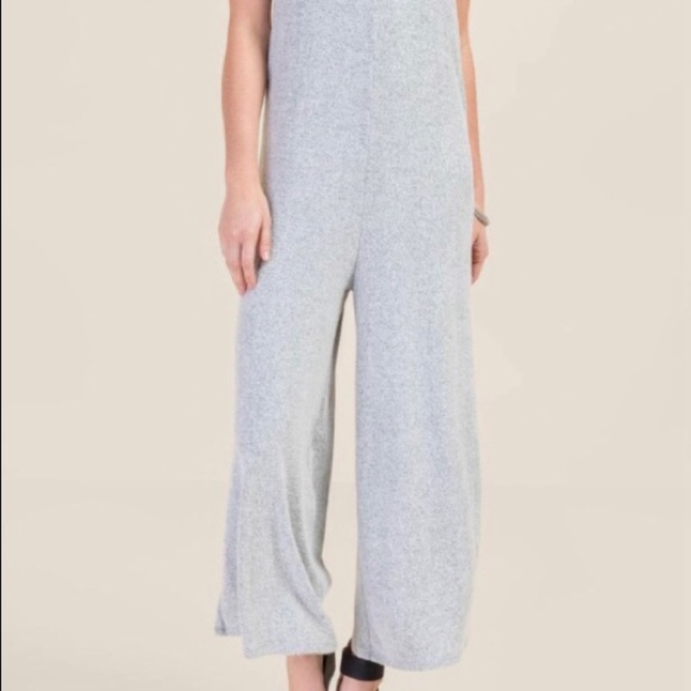 Loungewear style soft fabric wide leg jumpsuit S
